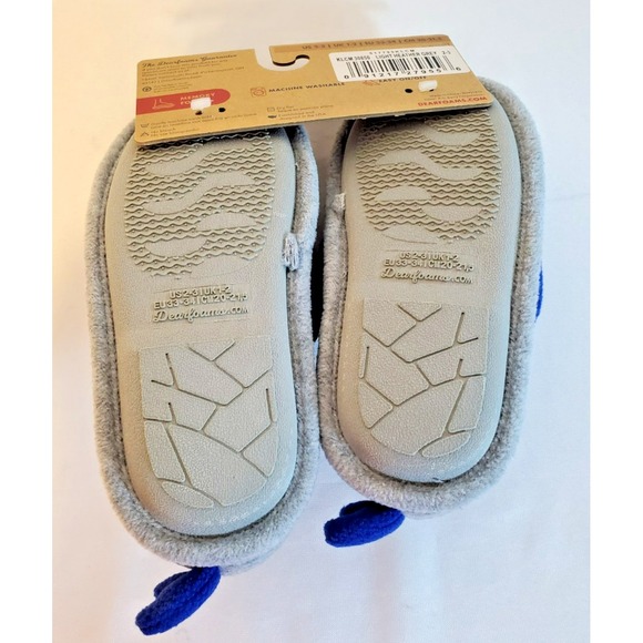 Dearfoams Memory Foam Youth Shark‎ Slippers Size 2/3 Light Heather Grey NWT - Picture 5 of 6